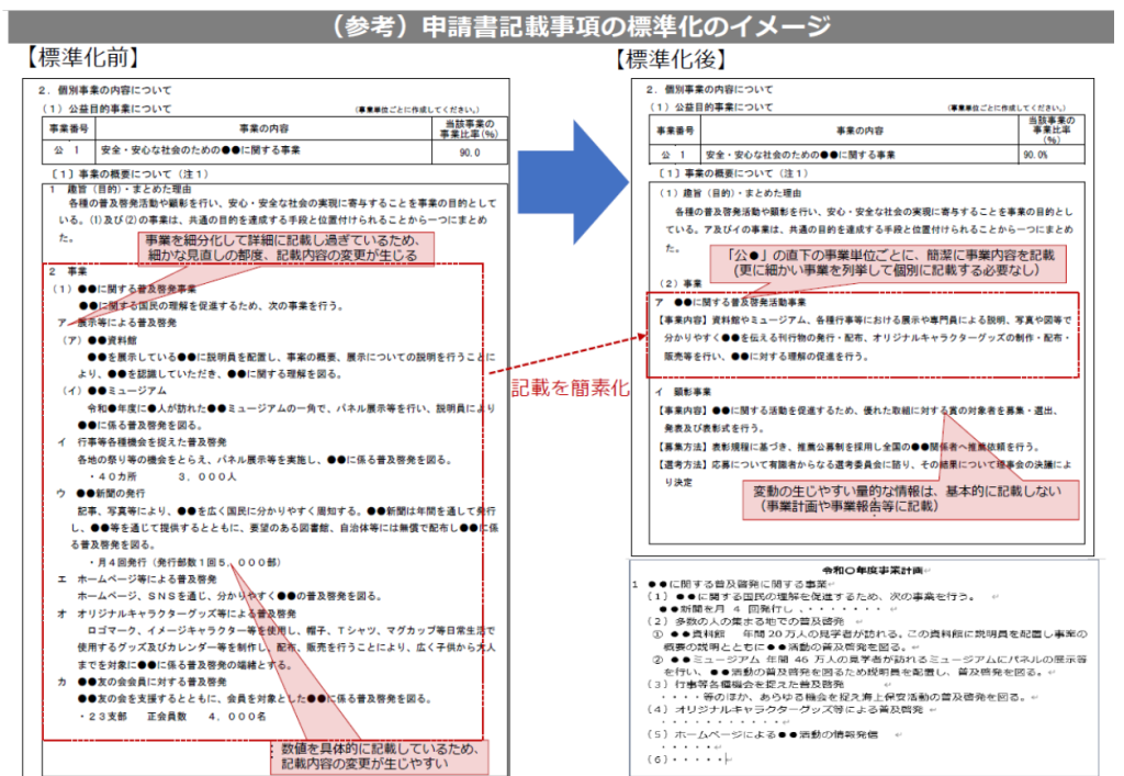 公益法人,標準化