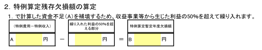 特例暫定欠損額