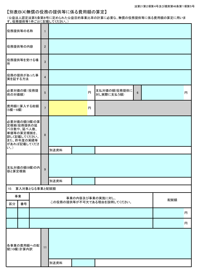 公益目的事業比率、別表B４